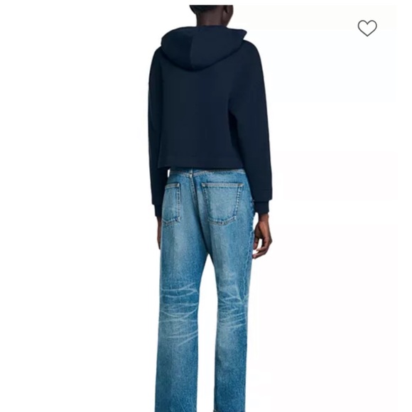 Sandro Mixed Media Hoodie Jacket NWT - Picture 2 of 4